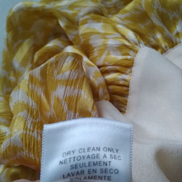 BCBGMAXAZRIA Yellow & White Tie Front Strapless Bubble Mini Dress Women's Size 2 - Picture 5 of 14